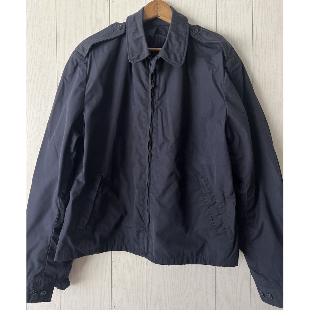 Vtg 70s US Air Force Jacket 42XL Blue Poplin Zip Up Military USN USAF Bomber - Picture 4 of 15